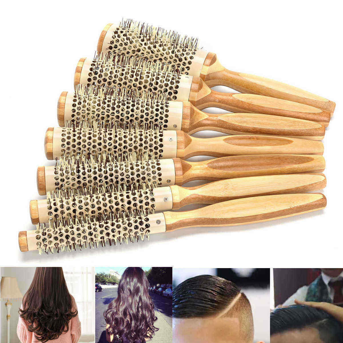 7-Pro-Round-Brush-Curly-Hair-Roller-Brush-Natural-Wood-Hairbrush-Comb-Salon-Tools-1330232