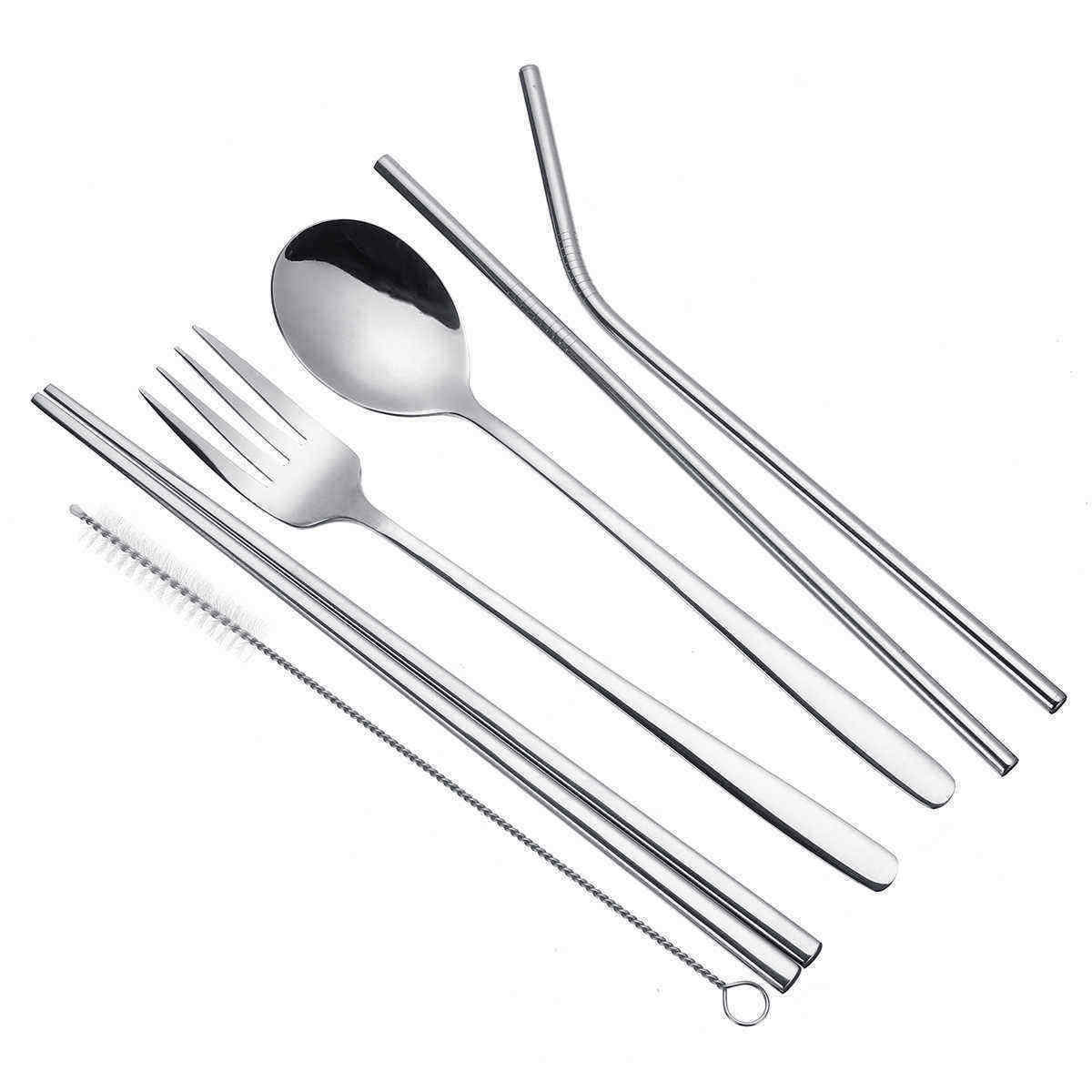 7Pcs-Reusable-Stainless-Steel-Coffee-Tea-Milk-Drinking-Straw-Fork-Chopsticks-Set-1452954