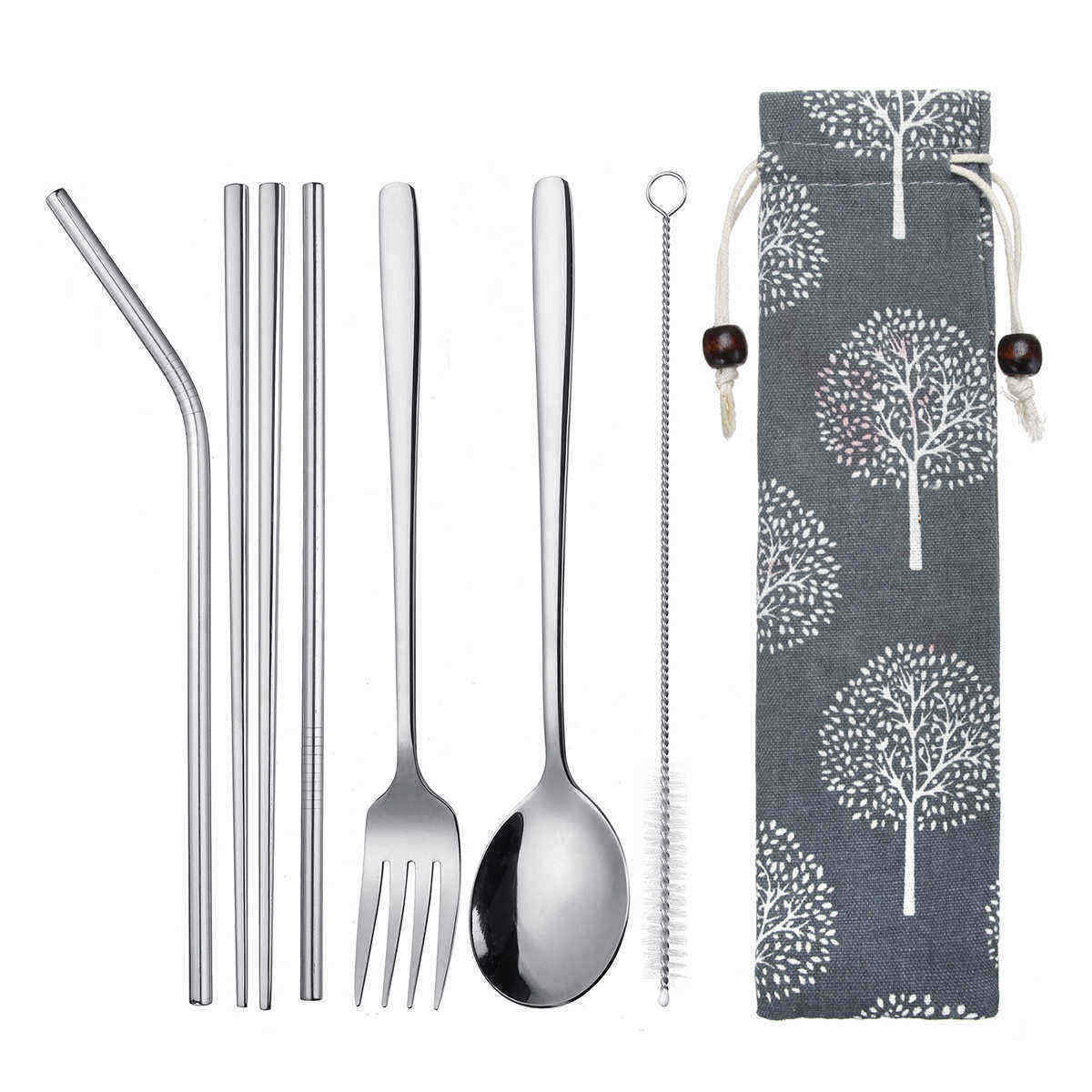 7Pcs-Reusable-Stainless-Steel-Coffee-Tea-Milk-Drinking-Straw-Fork-Chopsticks-Set-1452954