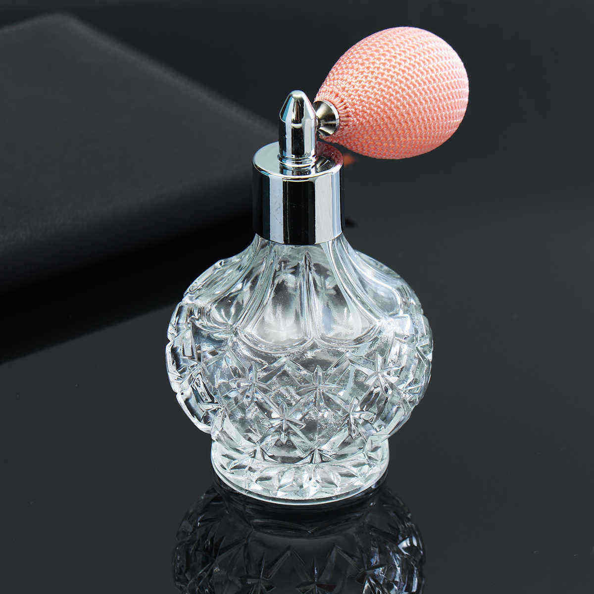 80ml-Vintage-Crystal-Glass-Spray-Atomizer-Perfume-Bottle-Clear-Long-Black-Bulb-1260911