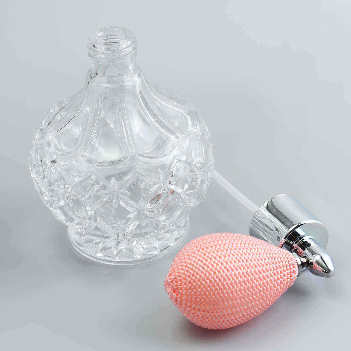 80ml-Vintage-Crystal-Glass-Spray-Atomizer-Perfume-Bottle-Clear-Long-Black-Bulb-1260911