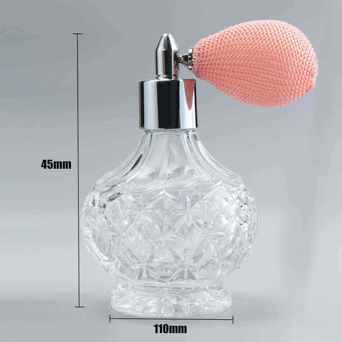 80ml-Vintage-Crystal-Glass-Spray-Atomizer-Perfume-Bottle-Clear-Long-Black-Bulb-1260911