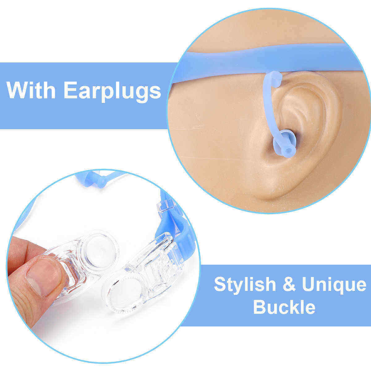 Anti-fog-Swimming-Goggles-Electroplated--Clear-Lens-Glasses-W-Earplugs-amp-Case-1543916
