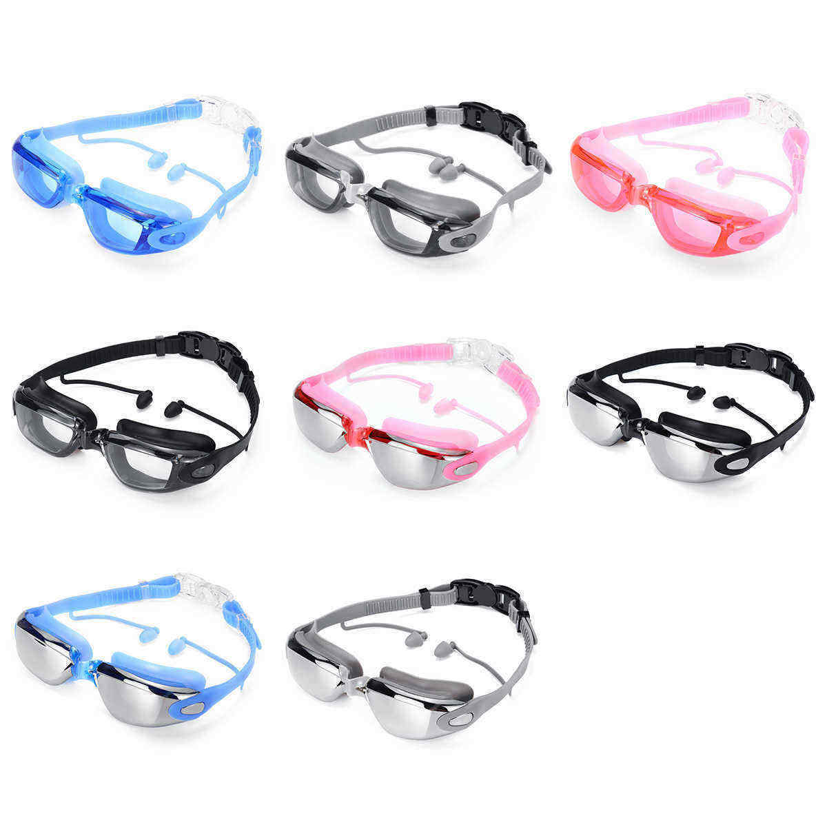 Anti-fog-Swimming-Goggles-Electroplated--Clear-Lens-Glasses-W-Earplugs-amp-Case-1543916