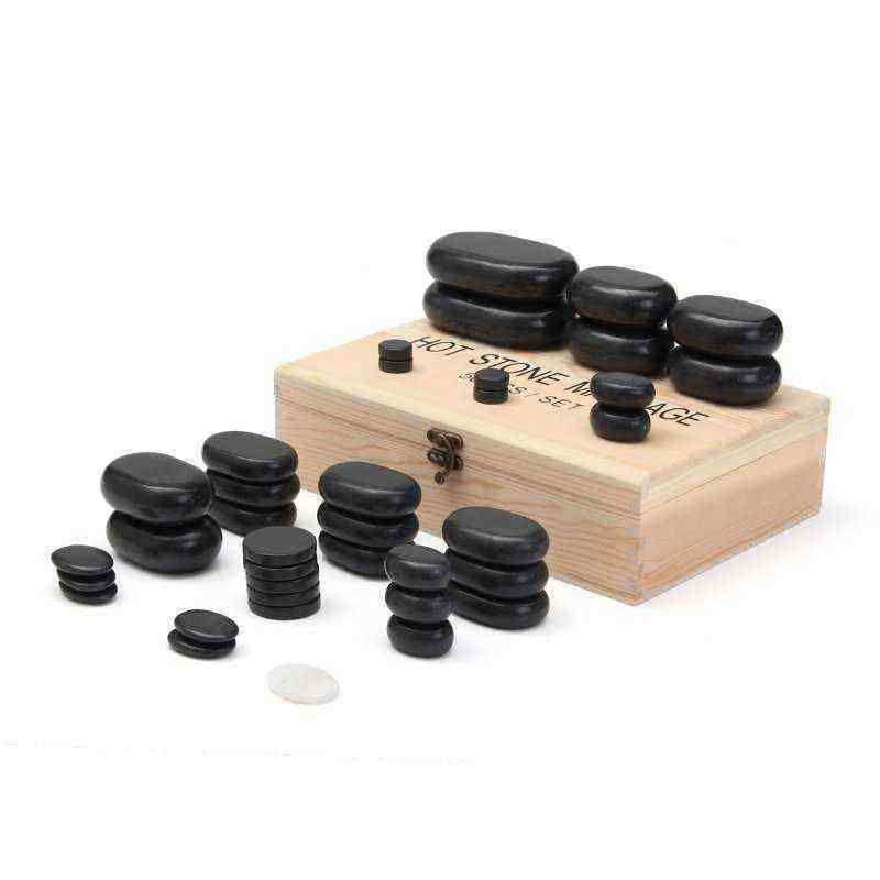 Black-Basalt-Hot-Stone-Full-Body-Massage-Complete-Comfortable-Natural-Bamboo-Box-1222898