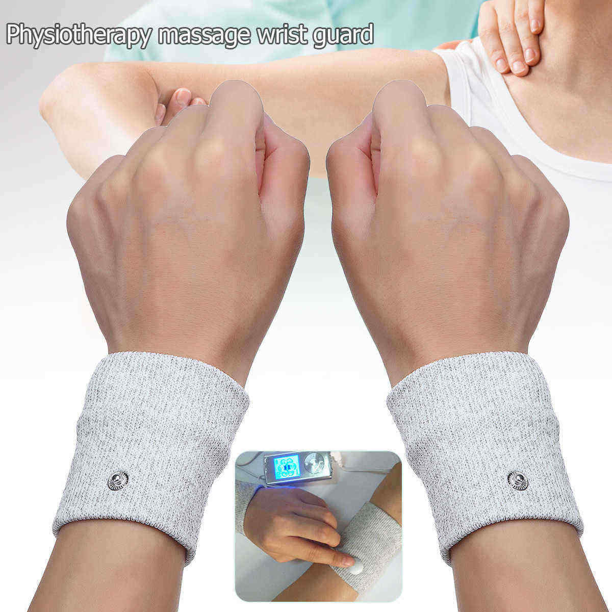 EMSDDS-Electro-therapy-Wristband-Silver-Fiber-Conductive-Physiotherapy-Massage-1570034