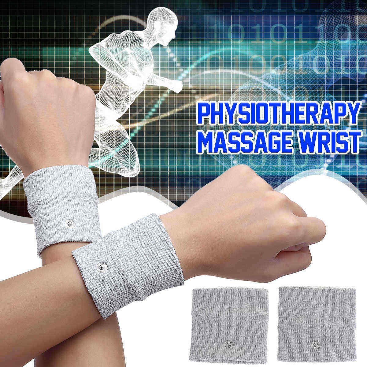 EMSDDS-Electro-therapy-Wristband-Silver-Fiber-Conductive-Physiotherapy-Massage-1570034