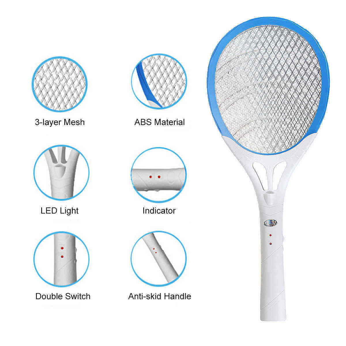 Electric-Fly-Swatter-Mosquito-Swatter-Zapper-Bug-Zapper-Tennis-Racket-Shape-Kills-Insects-Gnats-Mosq-1534502