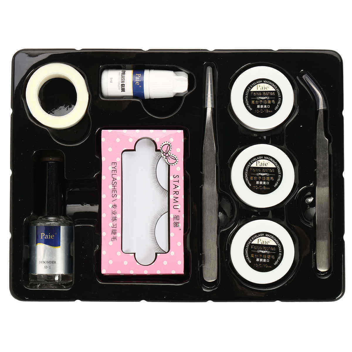 Eyelashes-Extension-Grafting-Kit-Glue-Holder-Tweezers-Mascara-Wands-Beauty-Salon-Training-Set-1294577