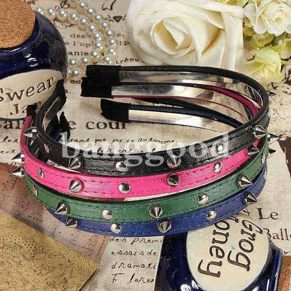 Fashion-Punk-Headbrand-Bow-Spike-Rivets-Studded-Hair-Band-Unisex-48024