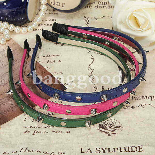 Fashion-Punk-Headbrand-Bow-Spike-Rivets-Studded-Hair-Band-Unisex-48024