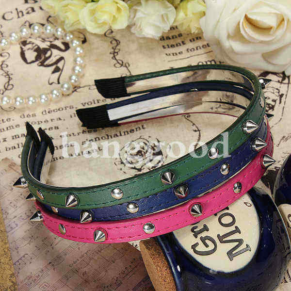 Fashion-Punk-Headbrand-Bow-Spike-Rivets-Studded-Hair-Band-Unisex-48024