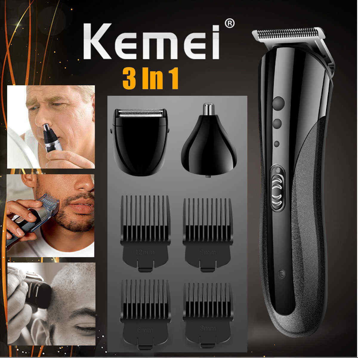 KEMEI-KM-1407-Electric-Cordless-Hair-Clipper-Nose-Trimmer-Beard-Body-Shaver-Grooming-Razor-Kit-for-S-1432057