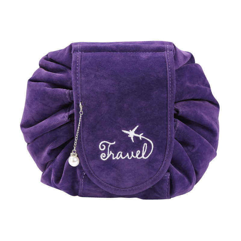 Lazy-Big-Capacity-Cosmetic-Bag-Flannel-Drawstring-Travel-Makeup-Storage-Bag-1380377