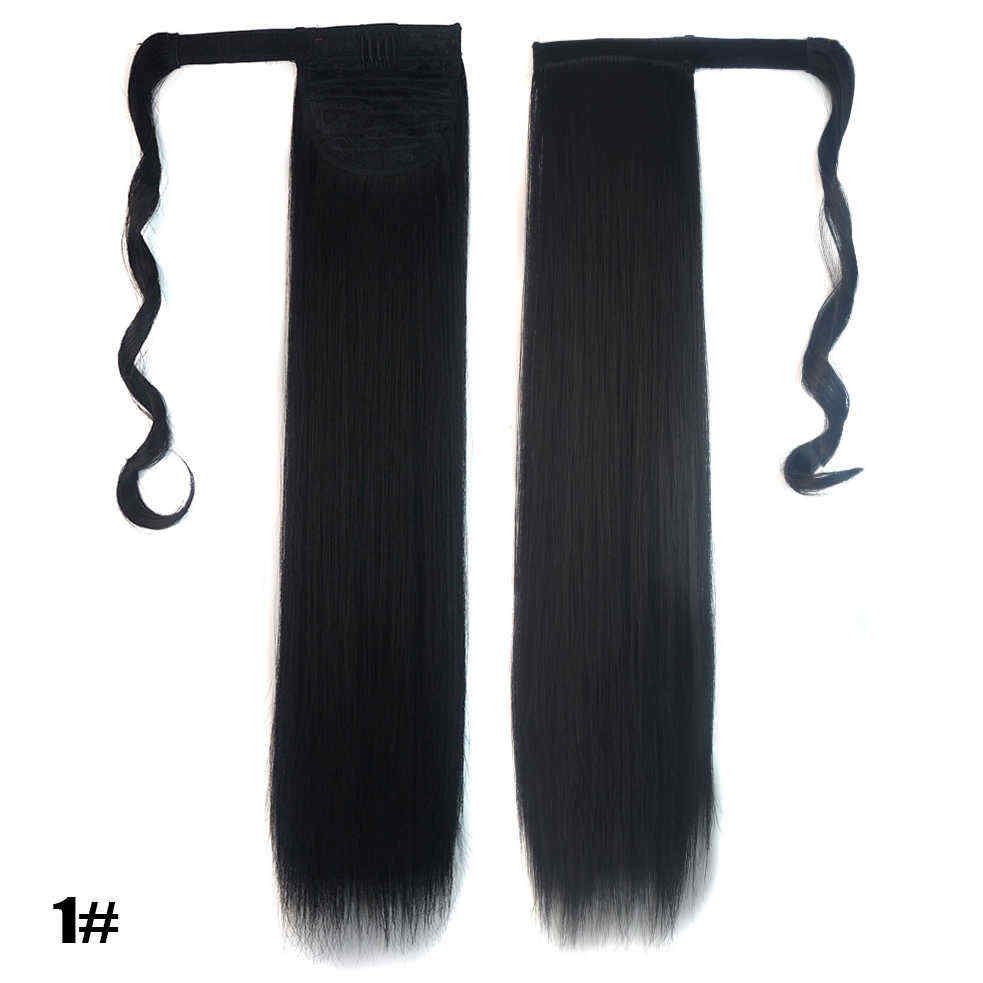Long-Straight-Ponytail-Womens-Synthetic-Hair-Extensions-6-Colors-Magic-Tape-Clip-In-Hairpiece-Chocol-1234230