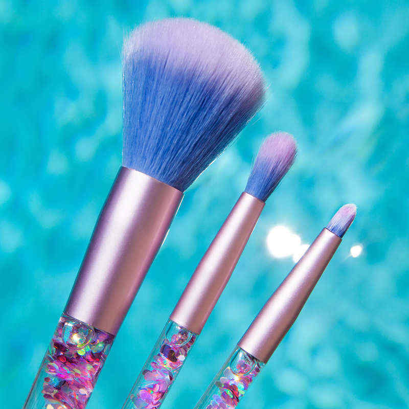 LuckyFine-7pcs-Glitter-Liquid-Handle-Makeup-Brushes-Mermaid-Blending-Foundation-Eye-Shadow-Lips-1186536