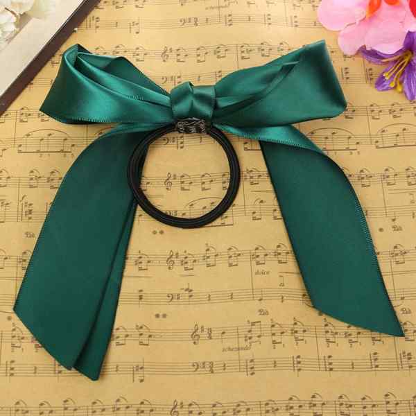 Multicolor-Scrunchie-Ponytail-Holder-Satin-Ribbon-Bow-Bowknot-Hair-Band-Rope-1075340