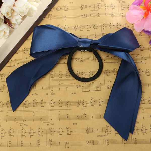 Multicolor-Scrunchie-Ponytail-Holder-Satin-Ribbon-Bow-Bowknot-Hair-Band-Rope-1075340