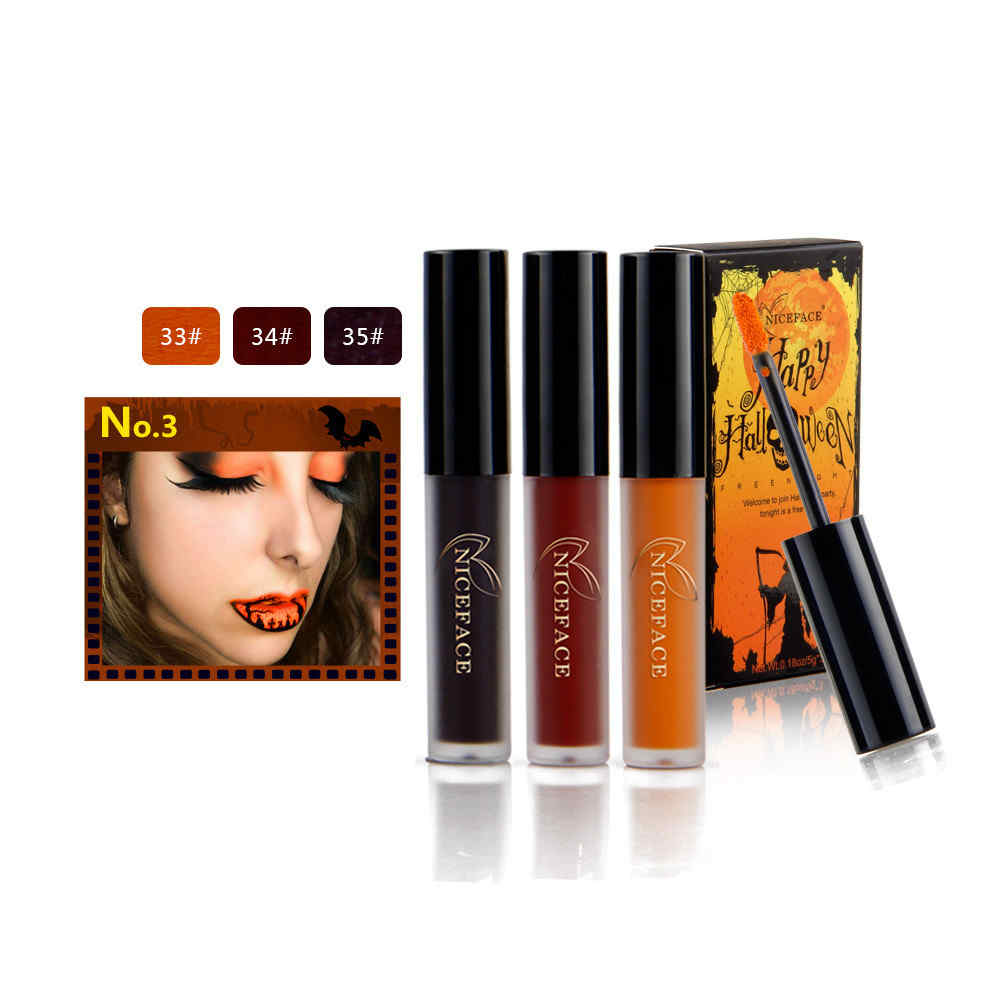 NICEFACE-Halloween-Matte-Lipstick-Liquid-Lip-Gloss-Kit-Suit-Retro-Pumpkin-Nude-Makeup-1186477