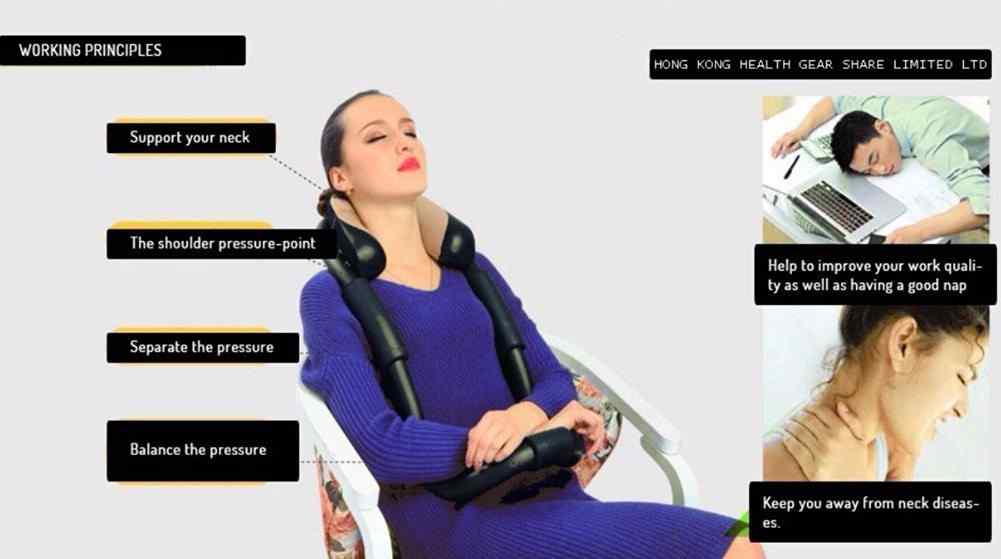 Neck-U-Shaped-Cervical-Pillow-Office-Nap-Aircraft-Car-Travel-Black-Hardcover-1387934
