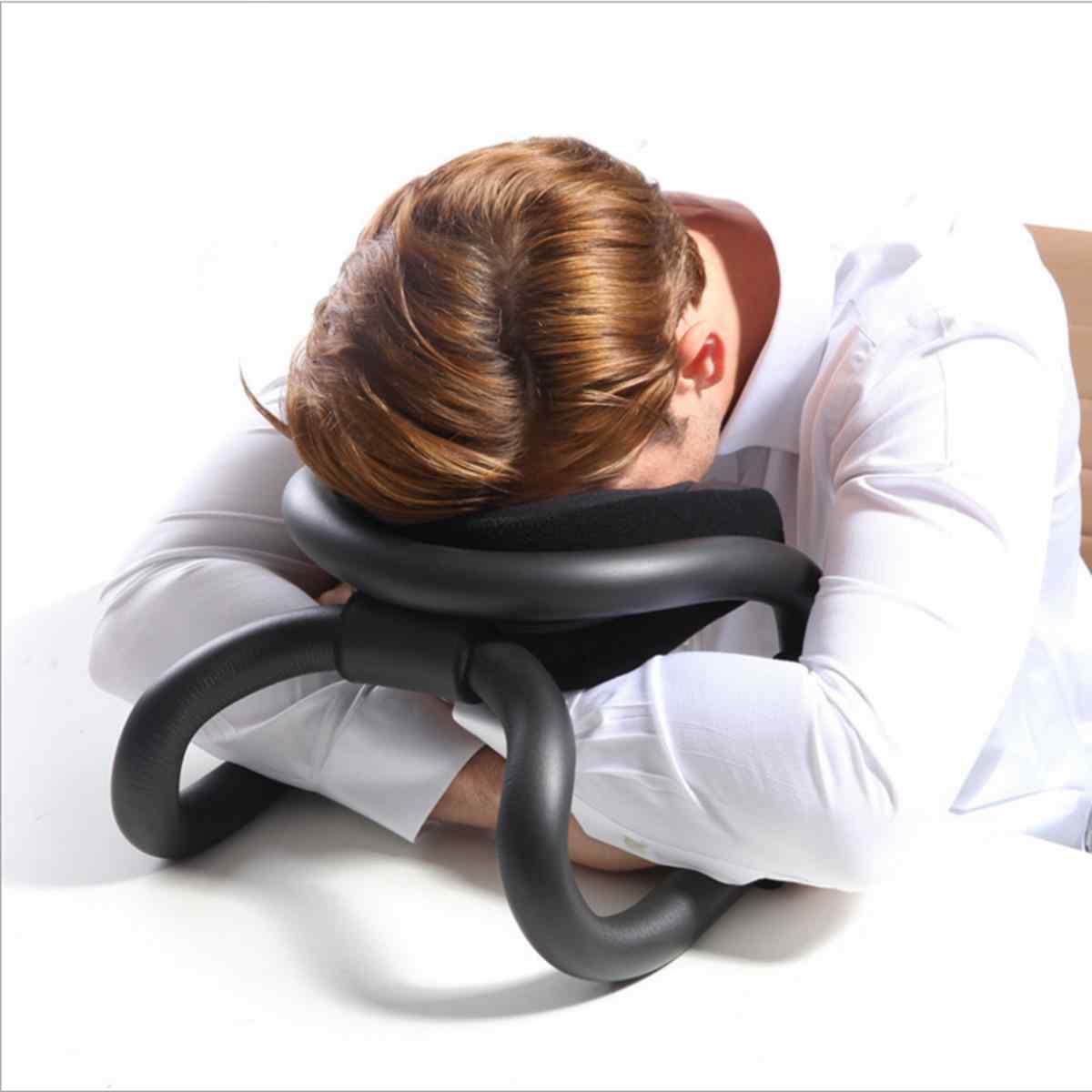 Neck-U-Shaped-Cervical-Pillow-Office-Nap-Aircraft-Car-Travel-Black-Hardcover-1387934