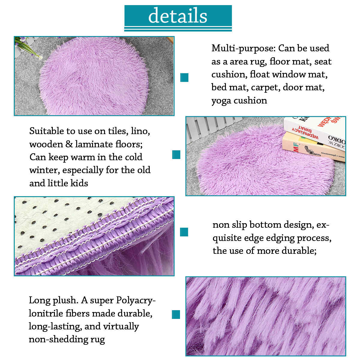 Non-Slip-Bath-Bedroom-Shower-Round-Mat-Rug-Soft-Plush-Floor-Door-Carpet-5-colors-1478601