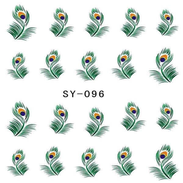 Peacock-Feather-Nail-Art-Water-Transfers-Decals-Stickers-921058