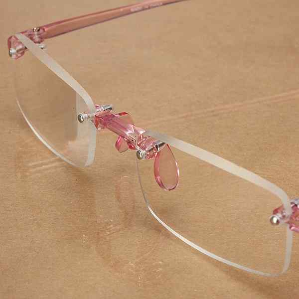 Pink-Rimless-Light-Presbyopic-Reading-Glasses-Fatigue-Relieve-Strength-10-15-20-25-30-1015451