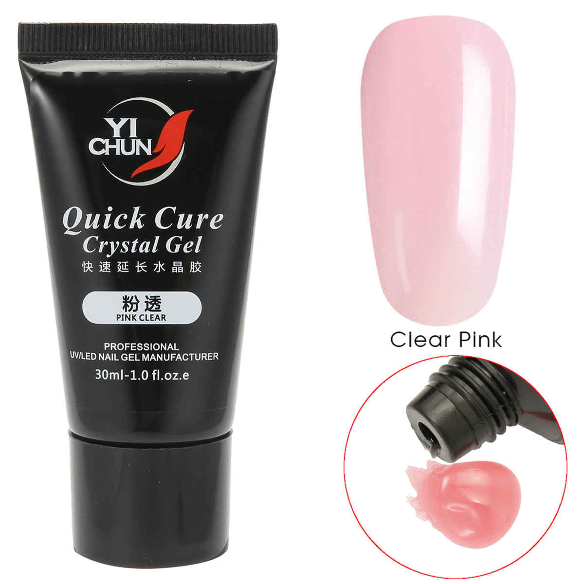 Poly-Gel-Kit-Clear-White-Pink-Nail-Builder-Tips-Extension-UV-LED-Brush-Gel-Mold-1297816