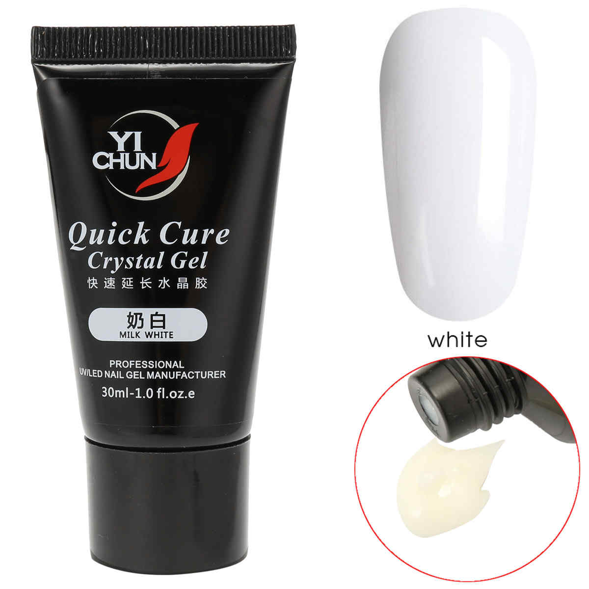 Poly-Gel-Kit-Clear-White-Pink-Nail-Builder-Tips-Extension-UV-LED-Brush-Gel-Mold-1297816
