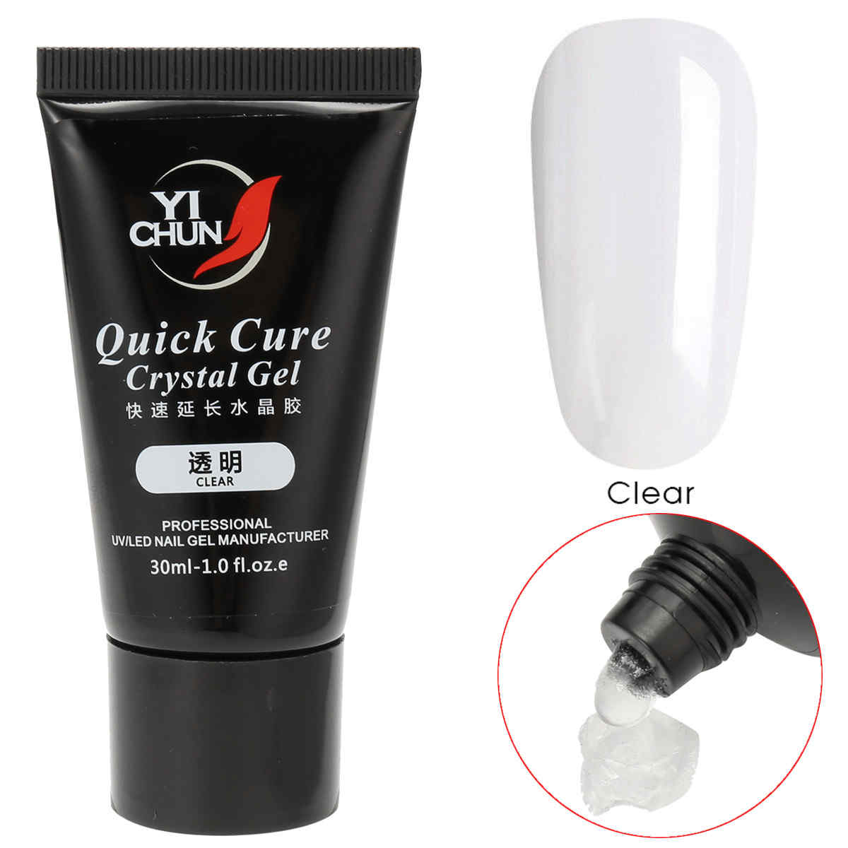 Poly-Gel-Kit-Clear-White-Pink-Nail-Builder-Tips-Extension-UV-LED-Brush-Gel-Mold-1297816