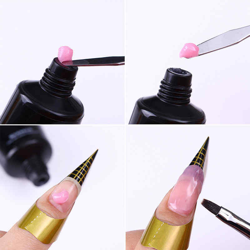 Poly-Gel-Kit-Clear-White-Pink-Nail-Builder-Tips-Extension-UV-LED-Brush-Gel-Mold-1297816