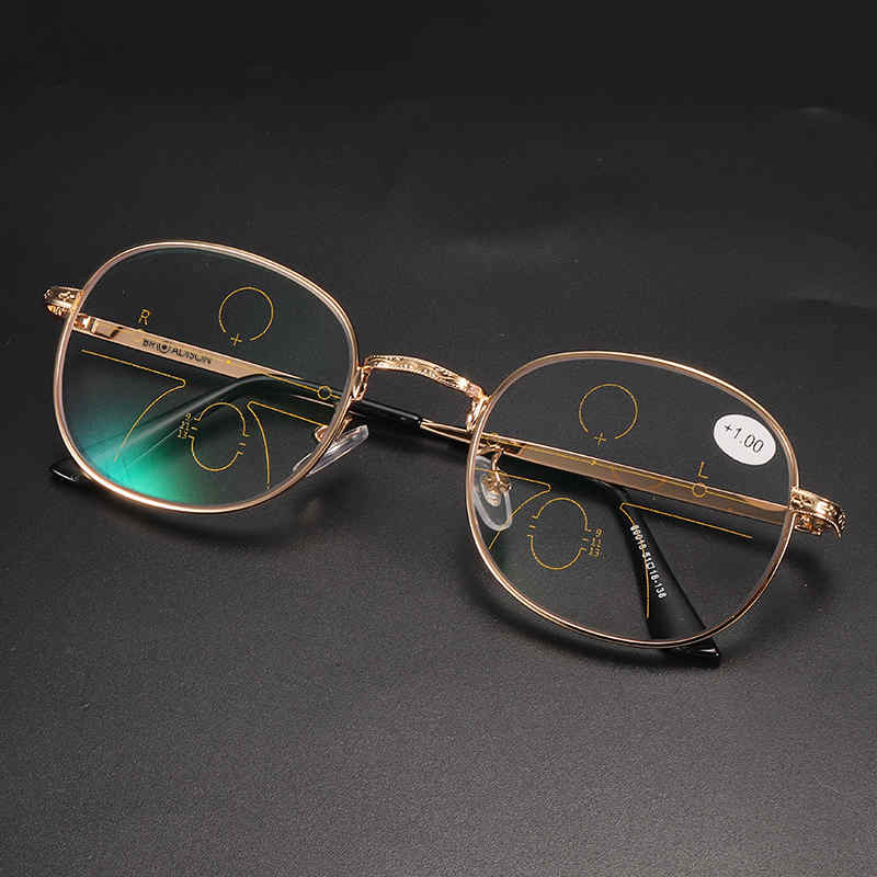 Portable-Folding-Comfortable-Reading-Glasses-Metal-Full-Frame-With-Case-1364542