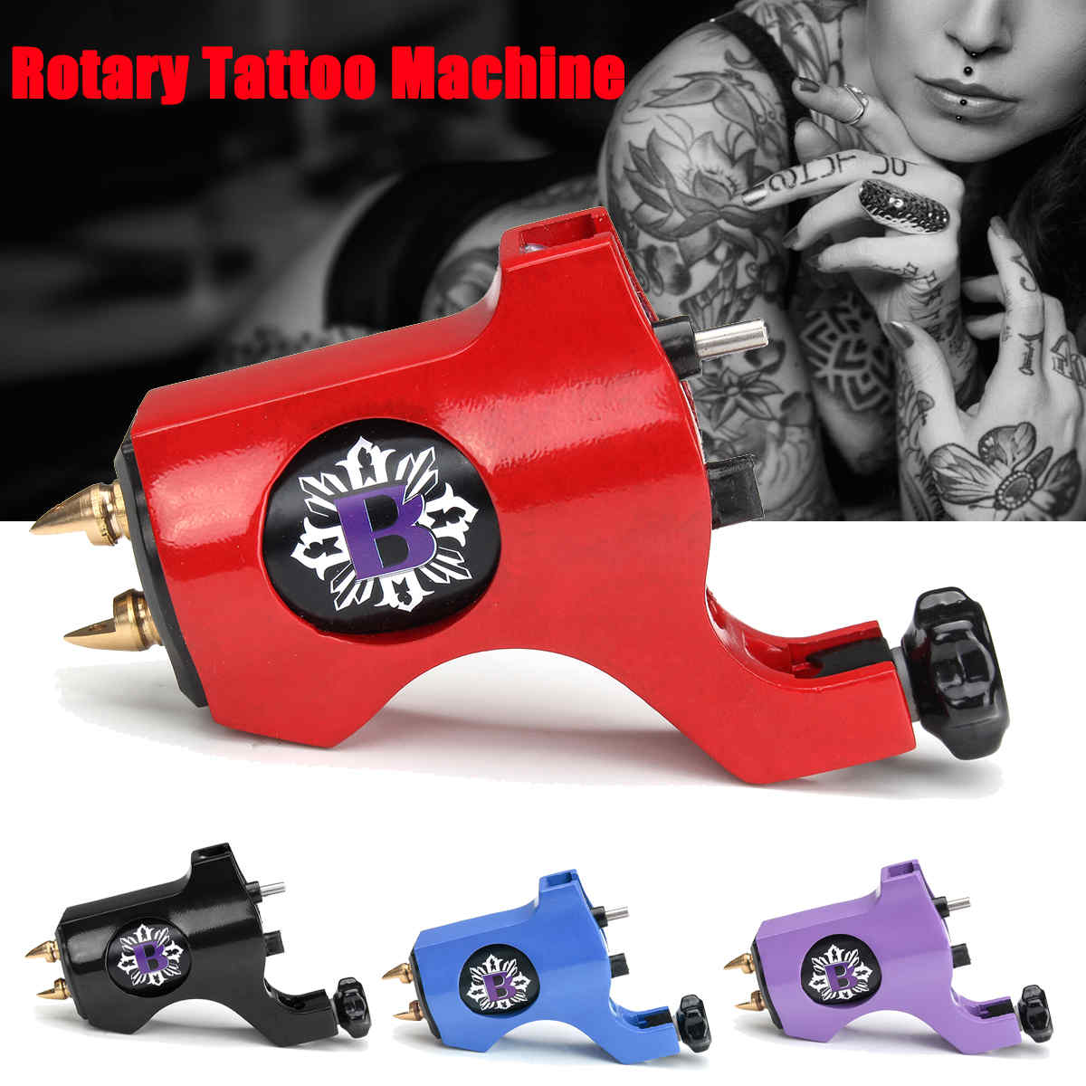 Professional-Bishop-Rotary-Tattoo-Motor-Machine-Hook-Line-Jack-Aluminum-1551979
