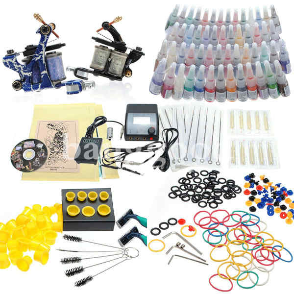 Professional-Tattoo-Kit-2-Machines-Gun-54-Color-Inks-20-Needles-983395