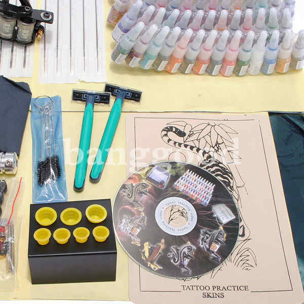 Professional-Tattoo-Kit-2-Machines-Gun-54-Color-Inks-20-Needles-983395