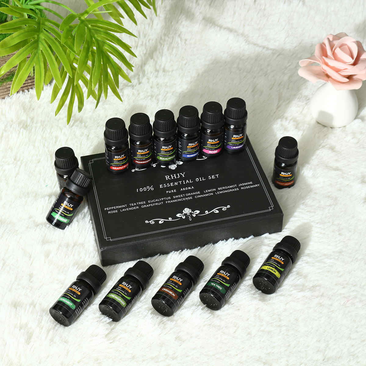 RHJY-14pcs-100-Pure-Natural-Aromatherapy-Essential-Oil-Therapeutic-Plant-Aroma-Diffuser-10ml-1250992