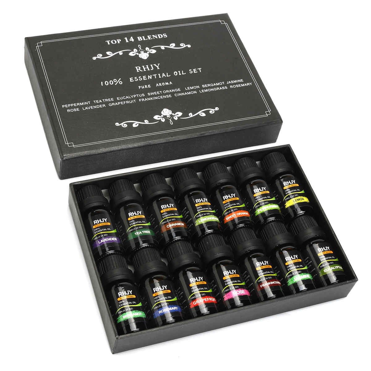 RHJY-14pcs-100-Pure-Natural-Aromatherapy-Essential-Oil-Therapeutic-Plant-Aroma-Diffuser-10ml-1250992