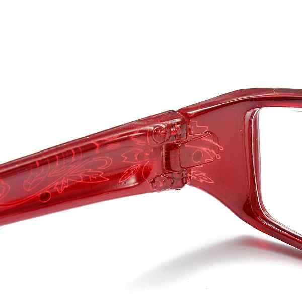 Red-Female-Diamond-Flower-Frame-Presbyopic-Reading-Glasses-Eyeglasses-10-15-20-25-30-35-40-1016117