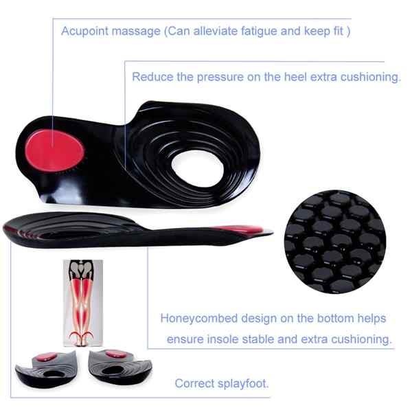 Relif-Pain-O-Leg-Orthotic-Insoles-Shoe-Insert-Flatfoot-Splayfoot-Corrector-985676