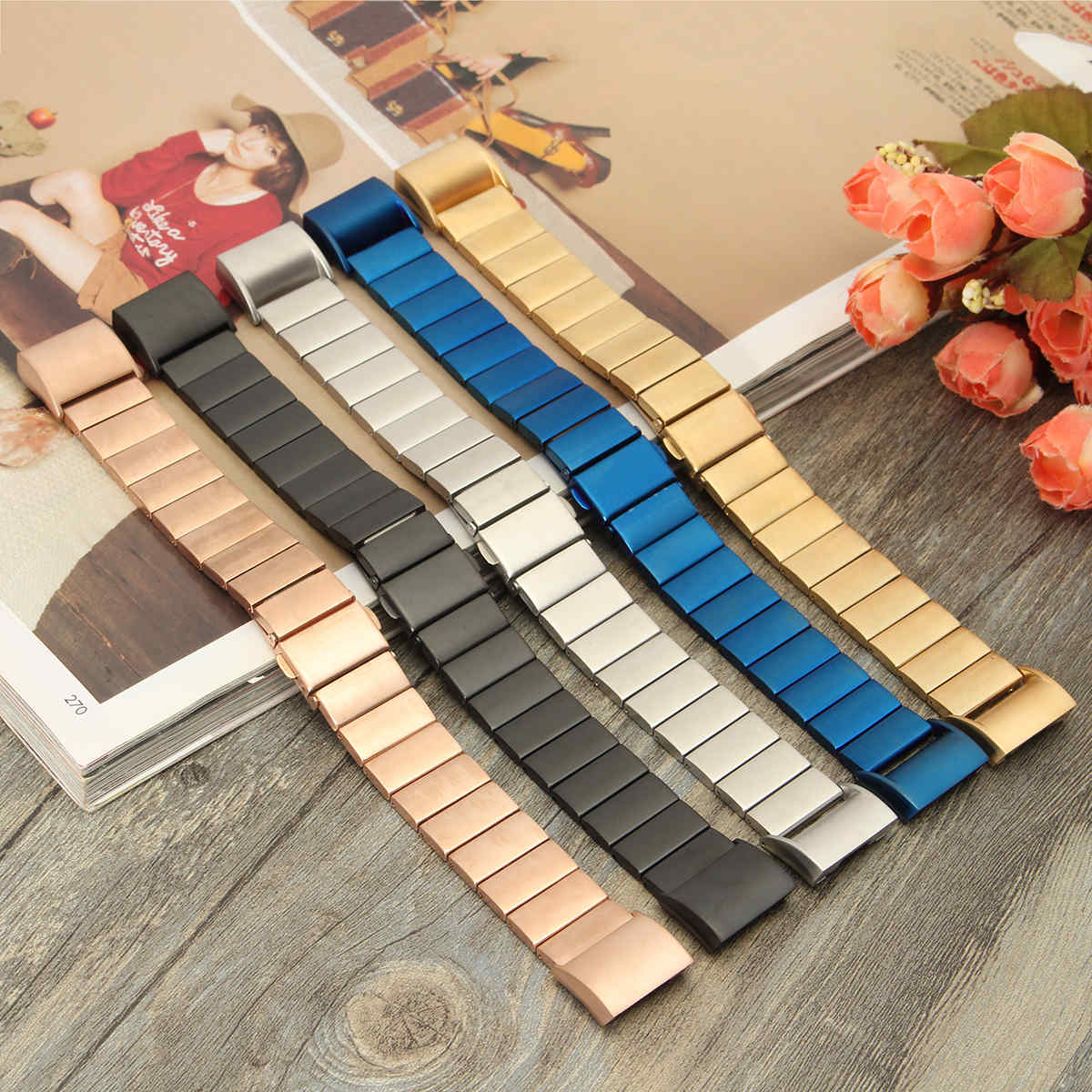 Replacement-Bracelet-Wristband-Strap-For-Fitbit-Charge-2-Tracker-Stainless-Steel-1113983