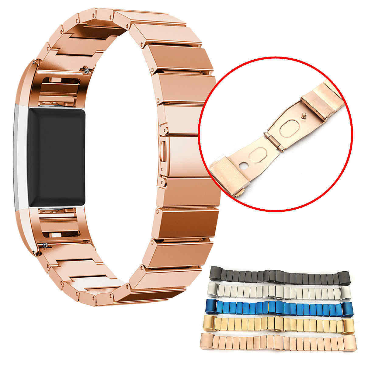 Replacement-Bracelet-Wristband-Strap-For-Fitbit-Charge-2-Tracker-Stainless-Steel-1113983