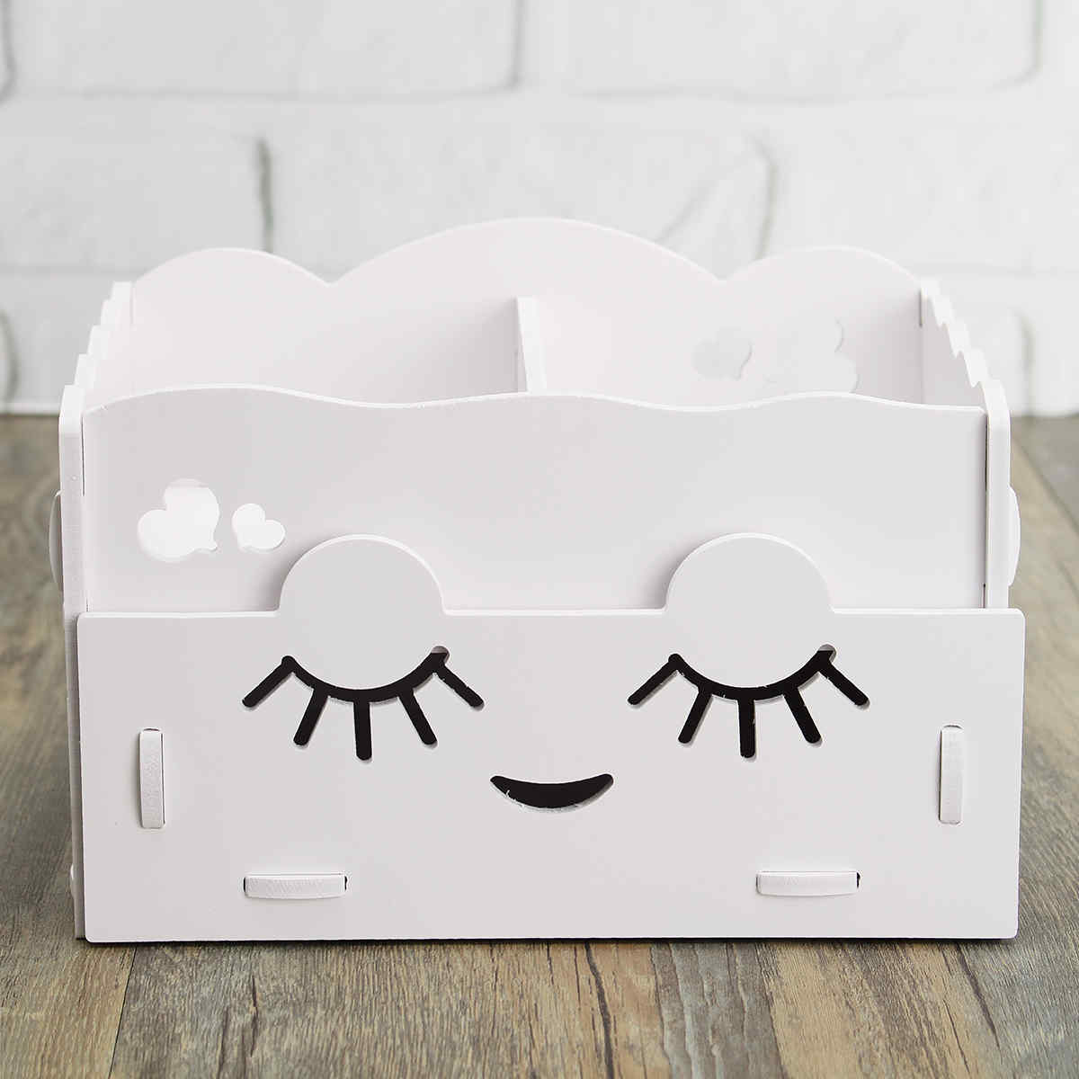 Smiling-Face-Cute-Wooden-White-Makeup-Organizer-Neat-Table-Collecting-Case-Cosmetics-Tools-1123232