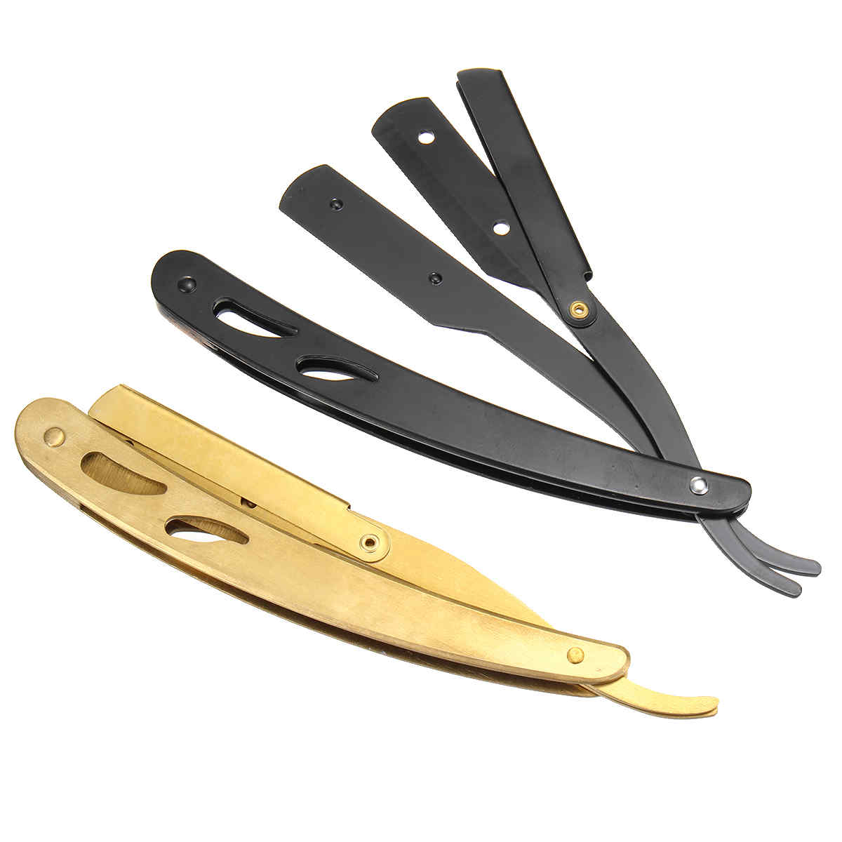 Stainless-Steel-Handle-Straight-Edge-Barber-Razor-Folding-Shaving-Knifeamp10-Blade-1568964