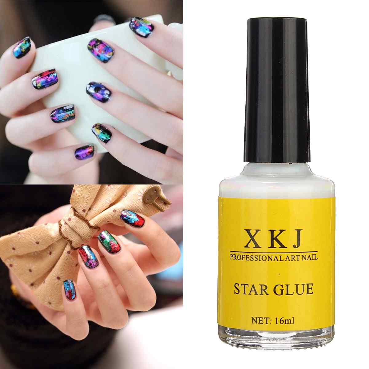 White-Glue-Nail-Art-Transfer-Tips-Adhesive-Galaxy-Star-Foil-Sticker-16ml-1054636