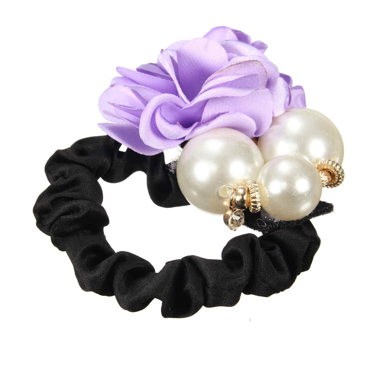 Women-Satin-Ribbon-Rose-Flower-Pearls-Hair-Band-Ponytail-Holder-Elastic-Hair-Band-1040451