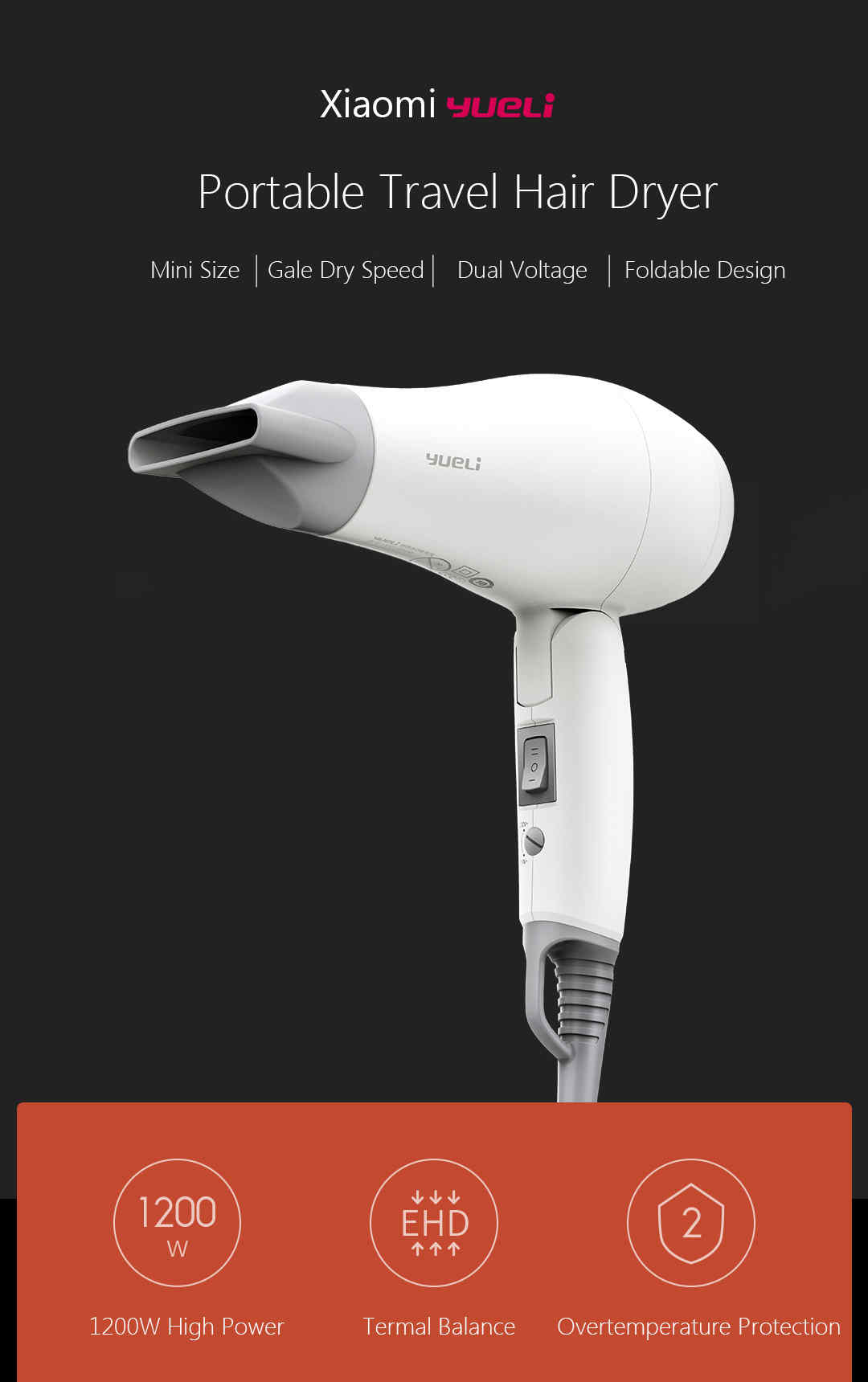Xiaomi-Yueli-1200-Watt-Travel-Hair-Dryer-Fast-Dry-Folding-Compact-Overheat-Protection-Home-1303760