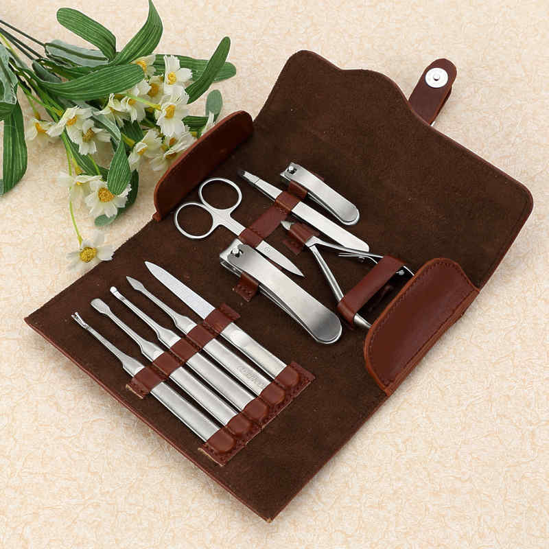YFMreg-10pcs-Stainless-Steel-Ingrown-Toe-Nail-Clippers-Nipper-Manicure-Tools-Set-Kit-Pusher-Cleaner--1130536