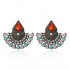 1 Pair Bohemian Crystal Rhinestones Fan Shaped Water Drop Retro Earrings for Women