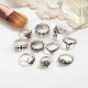 10 Pcs Bohemian Statement Ring Set Trendy Crystal Irregular Knuckle Rings for Women